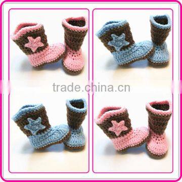 fashion hand knitting baby girl boots crochet baby shoes wholesale