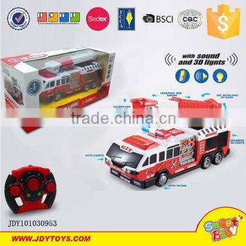 New 4 Channel rc Car Engine Radio Control Fire Fighting Truck Toys photo-4