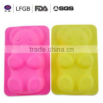 2014 fashionable and customized professional teddy bear shape silicone cake mould
