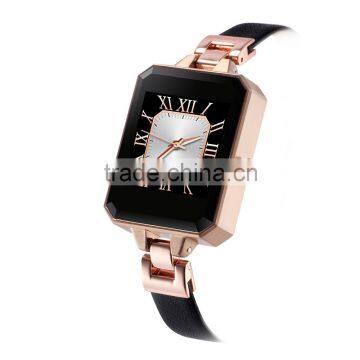 2016 New Metal+Stainless Steel Strap Bluetooth 4.0 Mini Smartphone Watch