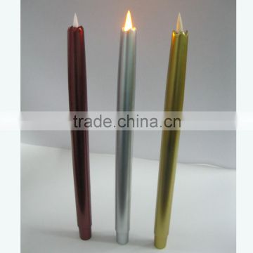 8 inch flameless battery powered electroplating led taper candle