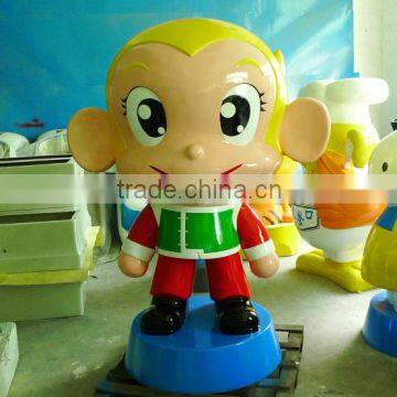 Fiberglass Cartoon Animal Sculpture Fiberglass Golden Monkey