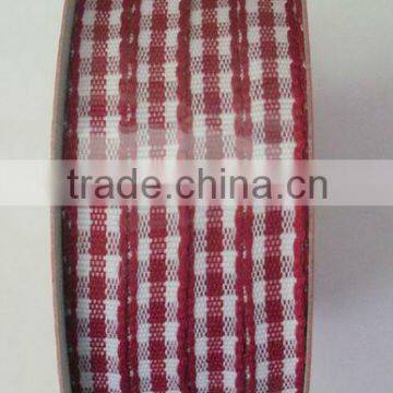 HOT SALE! Red/White Checked / Tartan Woven Fabric Gift Packaging Ribbon, Tartan Woven ribbons for Gift Wrapping