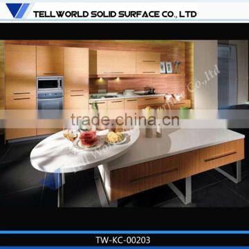 TW hot sale pure white kitchen counter decorated with stainless steel wash basin sinks;Touch Good