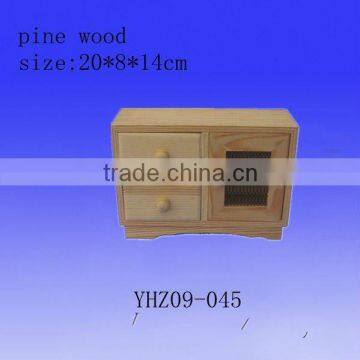 pine wood natural color wooden mini cabinet for children