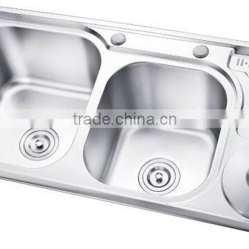 SC-307B New design with trash can two bowl kitchen stainless steel sink manufacturers