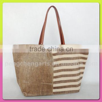 Striped jute Mosaic bag