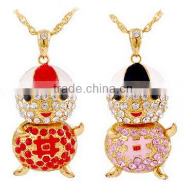 Metal Alloy Bear Cat Animal Children Pure Gold Necklace photo-3