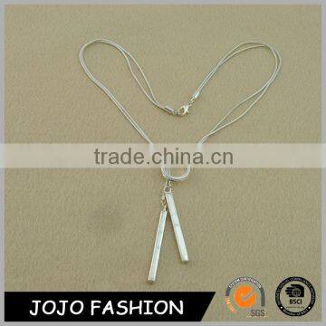 Fashion Costume Designs Silver Simple Necklace Metal Bar Necklace