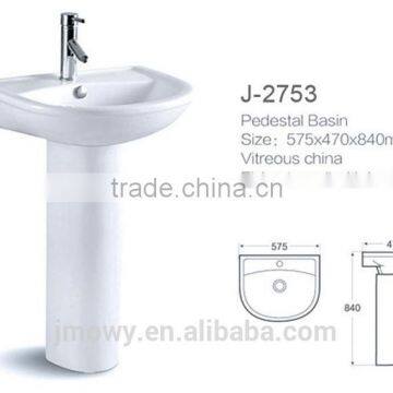 ceramic pedestal wash basin white porcelain sink