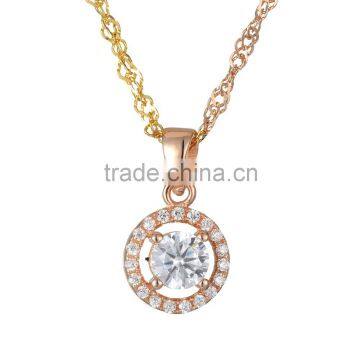 925 sterling silver material plated rose gold gold two tones diamond necklace