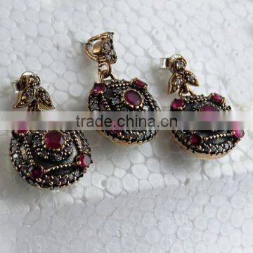 Simple The Best !! Red Onyx_White CZ 925 Sterling Silver Set, Silver Jewellery Manufacturer, Fashionable Silver Jewelry Exporter photo-5