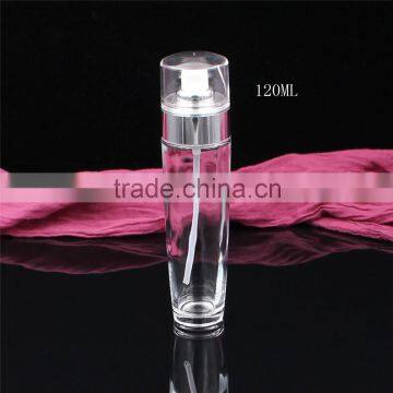 luxury 120ml glass bottle for cosmetic packaging V-shape pump cosmetic bottles