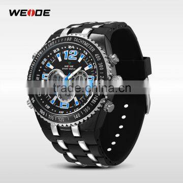WEIDE New Black 3-window Display Multi-functional Mens Analog-digital Sport Watches Brand Watch Men Big Dial Waterproof WH1107 photo-5