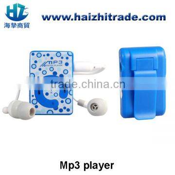 plastic 8gb usb mini clip mp3 player with usb cable , earphone , box