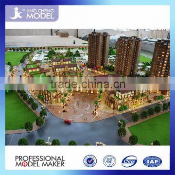 Architecture model with light ,scale cars ,commercial building model