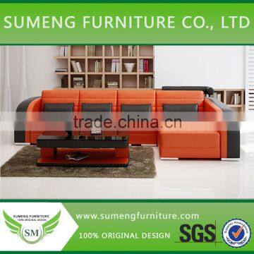Guangzhou furniture antique french sofa sets, orange sofa italian sofas styles,black leather sofas living room