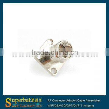 f plug cable 4 Hole Panel Mount Plug with extended dielectric&solder post f series connector