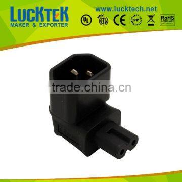 IEC 320 C14 to IEC C7 angled dc power connector