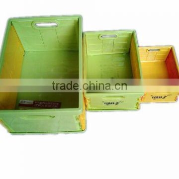 Big plastic folding storage boxes