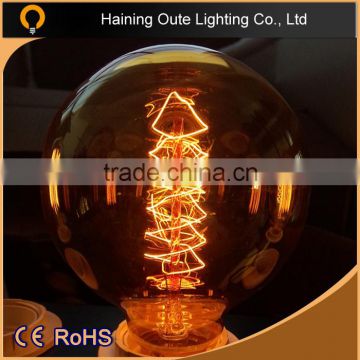 Round shape edison bulbs made in china/glass pendant lamp lights hot sell G125 40W 220V-240V