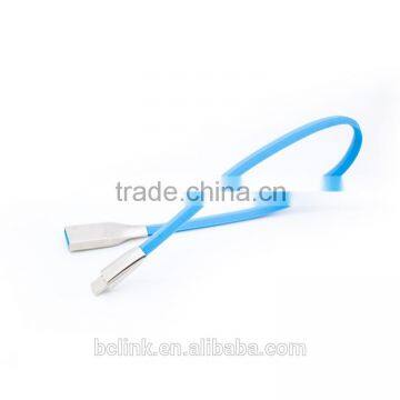 Blue Alloy Shell Micro USB Cable Sync data with xiaomi