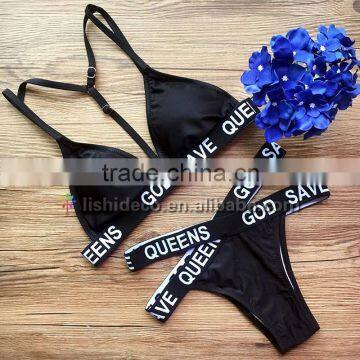 Hot Black Halter swimwear bikini