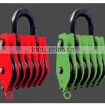 drop forged hardware alloy steel/carbon steel lifting hoist six wheel close link type steel lifting hoist pulley block