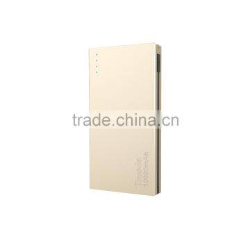 Built in Cable 10000mah Intelligent Metal Case Power Bank