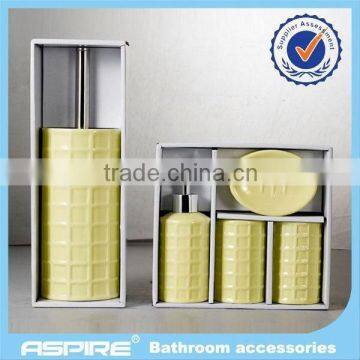 Cylindrical 7 pcs stoneware Bathroom Accessories