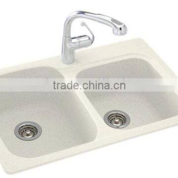 Acylic Solid Surface Black Royal Kitchen Sinks,artificial Stone Double Kitchen Sink ,resin Stone Sink photo-5