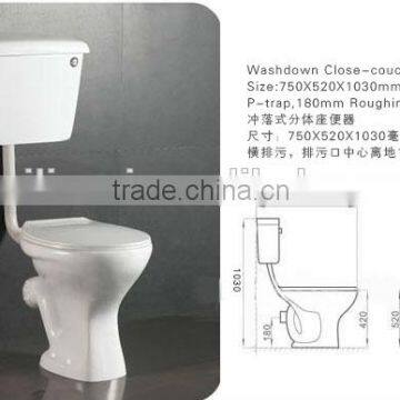 Two Piece Toilet , Hot Sale African Toilet, Washdown Toilet