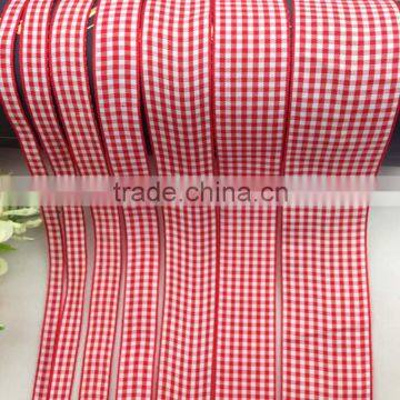 Wholesale Decorative 1/4"-1.5" Inch Good Quality Plaid/Check Ribbon