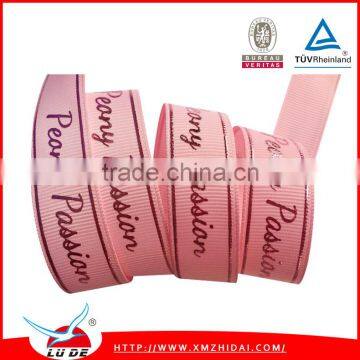 Custom logo Foil printed grosgrain ribbon