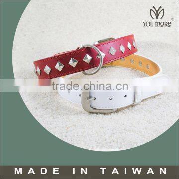 Famous brand OEM high quality red white color leather training dog collar