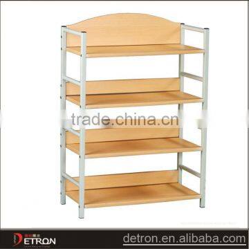 Wood and metal floor shoes store shelf