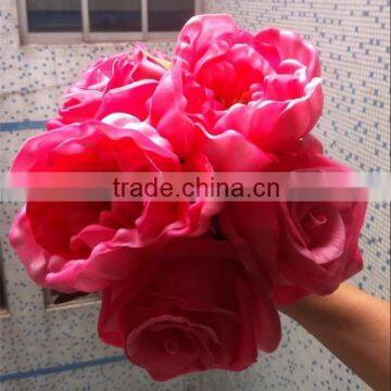 artificial flower PU Pink peony bouquet for wedding & party decoration