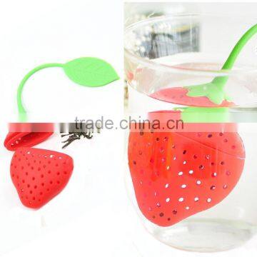 Silicone Tea Infuser Bag Filter Strainer Tea Leaf Strainer Herbal Spice Infuser strawberry