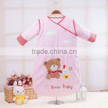 Children's 100% Cotton Baby Long Sleeve Sleeping Bag Detachable Sleeve and Detachable Cotton Fillings Quilt for Four Seasons photo-4
