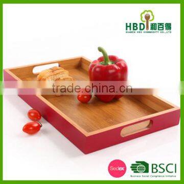 Lacquered Bamboo Wooden Serving Tray for Sale photo-2