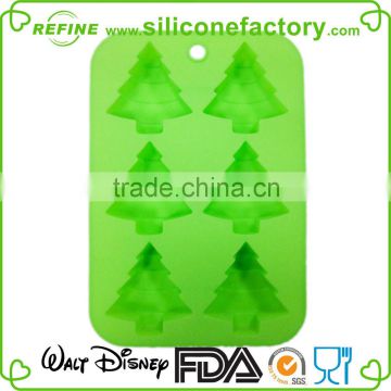 Christmas Promotional gifts 6 cavaties Silicone bakeware in tree shape