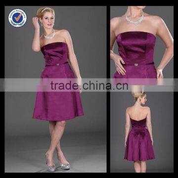 Hot sale Strapless Satin Knee-length Bridesmaid Dresses Patterns bm00070