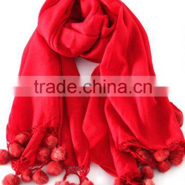 cashmere fur balls pashmina wraps