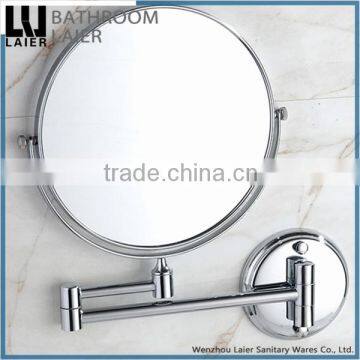 Direct Marketing Factory Round Desgin Brass Chrome Finishing Double Face Bathroom Accessories Wall Mounted Bathroom Mirror