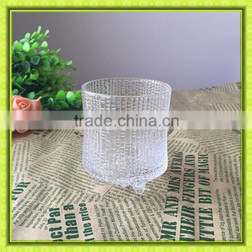 High end 180ml round drinking water glass cup with unique bottom