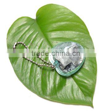 Mini Acrylic Wind up Heart-Shaped Gift Musical Box Key Chain Castle in the Sky Tune