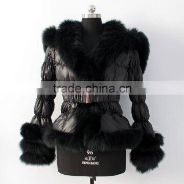 European down coat with fox fur trim for women DC11