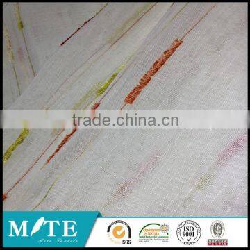 100% polyester slub voile fabric with colour stripes