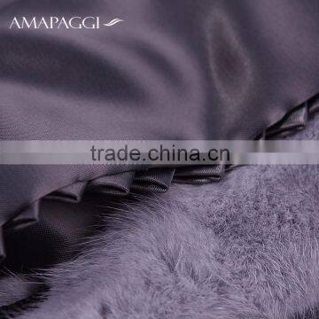 Fashion Luxury Light Purple Real Women Mink Fur Coat for Sale photo-5