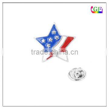 Silver USA Flag Lapel Pin Badge